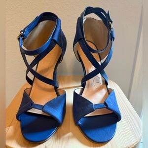 Elegant Blue Strappy Heels